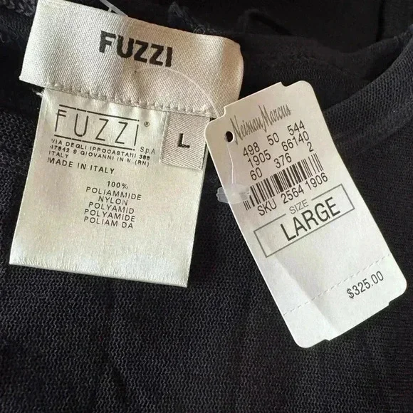 Fuzzi Mesh Floral Bodycon Mini Dress Long Sleeve Italian Designer Women’s Large - Picture 12 of 15